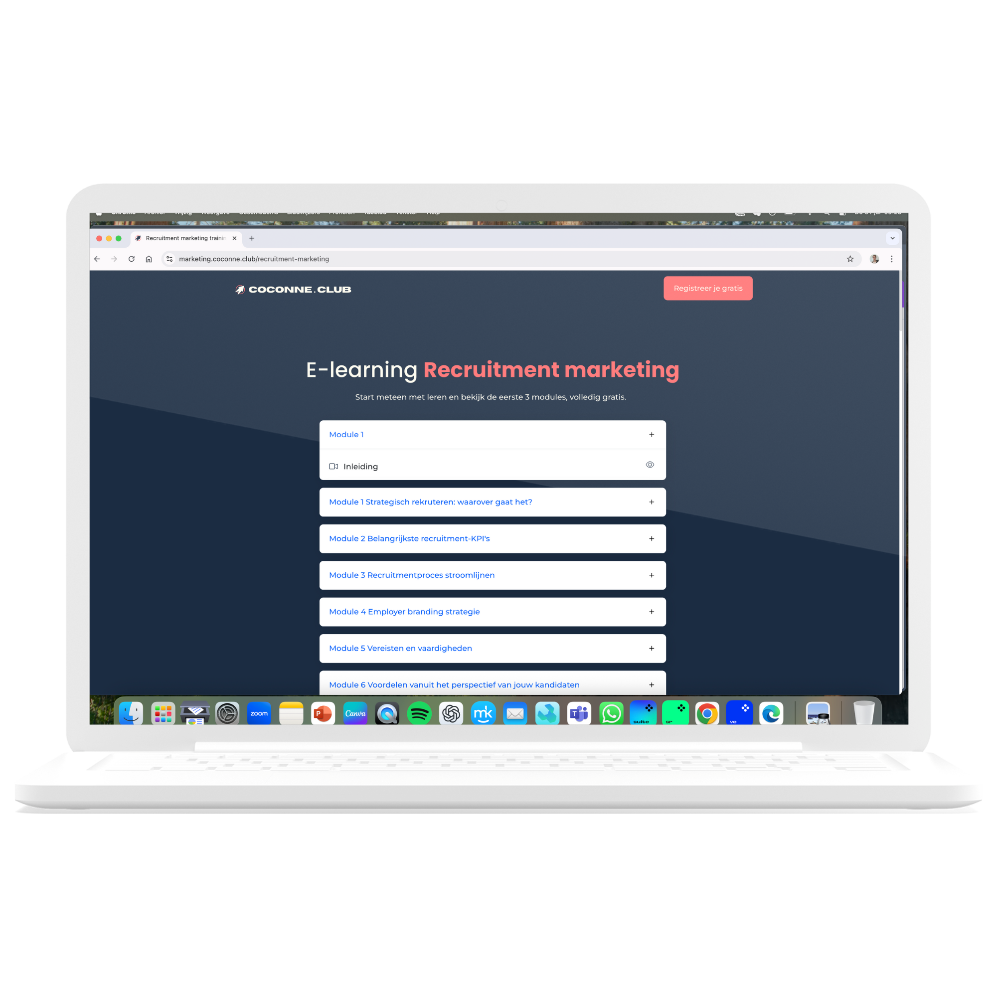 E-learning Recruitment marketing op Coconne club